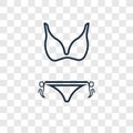 Bikini concept vector linear icon isolated on transparent background, Bikini concept transparency logo in outline style Royalty Free Stock Photo