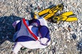 Bikini, sport fins and towel Royalty Free Stock Photo