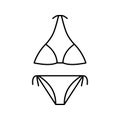 bikini summer clothes for swimming line icon vector illustration Royalty Free Stock Photo