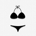 Bikini swimsuit icon isolated on transparent background.