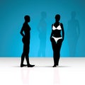 Bikini woman silhouette Royalty Free Stock Photo