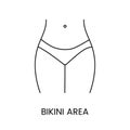 Bikini zone line icon in vector, illustration for intimate area epilation services