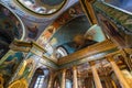 Beautiful dome in an orthodox cathedral, church. Beautiful Christian murals.