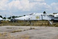 The view on disassembled Ukrainian Sukhoi Su-24 supersonic all-weather attack aircraft