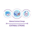 Bilateral contract change concept icon