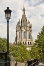 Bilbao Begona cathedral bell tower facade. Basque country. Spain Royalty Free Stock Photo