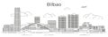 Bilbao cityscape line art vector illustration Royalty Free Stock Photo