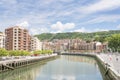 Bilbao cityscape and Nerbion river, Bizkaia, Basqu Royalty Free Stock Photo