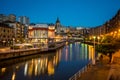 Bilbao market at blue hour