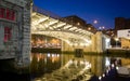 Bilbao river promenade at night