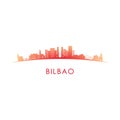 Bilbao skyline silhouette.