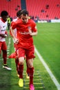 BILBAO, SPAIN - APRIL 20: Diego Godin before the match between Athletic Bilbao and Athletico de Madrid, celebrated on April 20 Royalty Free Stock Photo