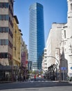 Bilbao, Spain - 22 April, 2022: The Iberdrola Tower building in downtown Bilbao, Vizcaya, Spain