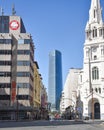 Bilbao, Spain - 22 April, 2022: The Iberdrola Tower building in downtown Bilbao, Vizcaya, Spain