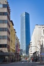 Bilbao, Spain - 22 April, 2022: The Iberdrola Tower building in downtown Bilbao, Vizcaya, Spain