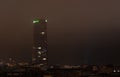 Iberdrola Tower. Skyscraper that houses the offices of one of the main electricity companies in Spain at night