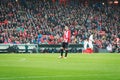 BILBAO, SPAIN - ARPIL 7: Aritz Aduriz in the match between Athletic Bilbao and Sevilla in the UEFA Europa League, celebrated on Ap