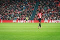 BILBAO, SPAIN - ARPIL 7: Inaki Williams in the match between Athletic Bilbao and Sevilla in the UEFA Europa League, celebrated on