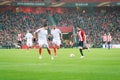 BILBAO, SPAIN - ARPIL 7: Javier Eraso in the match between Athletic Bilbao and Sevilla in the UEFA Europa League, celebrated on Ap