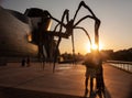 The Spider, sculpture of Louise Bourgeois titled Mamam next to the Guggenheim Museum Royalty Free Stock Photo