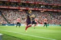 BILBAO, SPAIN - AUGUST 28: Ivan Rakitic and Lionel Messi celebrating a goal of FC Barcelona at the Spanish League match match betw