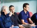 BILBAO, SPAIN - AUGUST 28: Luis Enrique and Juan Carlos Unzue, the coaching staff, in the match between Athletic Bilbao and FC Bar