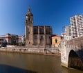 San Anton church and the Ribera market, in the old town of Bilbao, Basque Country, Spain Royalty Free Stock Photo