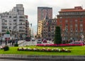 Bilbao, Spain/Europe; 29/12/18: Beautiful roundabout in front of Bilbao's town hall and Ernesto Erkoreka square