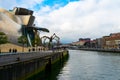 Bilbao, Spain/Europe; 29/12/18: Guggenheim museum and spider sculpture called Maman in Bilbao, Spain