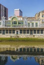 Bilbao, Spain, February 15, 2022. Facade of the Abando train station, Bilbao