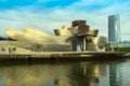 12.06.2022 - Bilbao, Spain: Guggenheim Museum in Bilbao, Basque Country, Spain. museum modern art