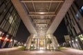 Night scene of Entrance of Iberdrola skyscraper office building