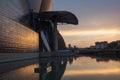 Bilbao, Spain - July 08, 2018- sunset view of modern and contemporary art Guggenheim Museum, designed by American architect Frank Royalty Free Stock Photo