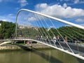 Campo Volantin Footbridge, Bilbao, Spain, designed by Santiago Calatrava Royalty Free Stock Photo