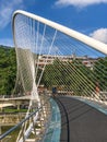 Campo Volantin Footbridge, Bilbao, Spain, designed by Santiago Calatrava Royalty Free Stock Photo