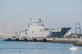 BILBAO, SPAIN - MARCH / 23/2019. The aircraft carrier of the Spanish Navy Juan Carlos I in the port of Bilbao, open day to visit