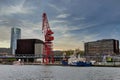 Bilbao, Spain march 27th 2024: the crane named La Carola, Nervion River and Euskalduna Bridge Royalty Free Stock Photo