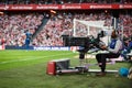 BILBAO, SPAIN - OCTOBER 16: Camera man during a Spanish League match between Athletic Bilbao and Real Sociedad, celebrated on Octo