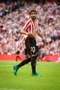 BILBAO, SPAIN - OCTOBER 16: Raul Garcia, Ahtletic Club Bilbao player, in the match between Athletic Bilbao and Real Sociedad, cele Royalty Free Stock Photo