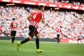 BILBAO, SPAIN - SEPTEMBER 18: Aymeric Laporte, Athletic Club Bilbao player, in the match between Athletic Bilbao and Valencia CF, Royalty Free Stock Photo