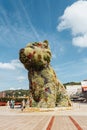 Bilbao, Spain - September, 2022: Puppy, the floral dog sculpture designed by Jeff Koons, in front of the Guggenheim museum of Royalty Free Stock Photo