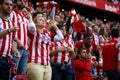 BILBAO, SPAIN - SEPTEMBER 18: Unidentified fans celebrate a goal of Bilbao, during a Spanish League match between Athletic Bilbao