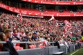 BILBAO, SPAIN - SEPTEMBER 18: Unidentified fans celebrate a goal of Bilbao, during a Spanish League match between Athletic Bilbao