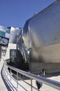 Bilbao, 13th april: Guggenheim Museum Building alongside Nervion River from Bilbao city in Spain