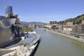 Bilbao, 13th april: Guggenheim Museum Building alongside Nervion River from Bilbao city in Spain