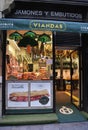 Bilbao, 13th april: Jamones Shop from Downtown of Bilbao city in Basque Country of Spain