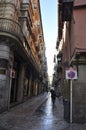 Bilbao, 13th april: Street with Residential Houses of Downtown from Bilbao city in Basque Country of Spain Royalty Free Stock Photo