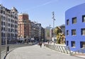 Bilbao, 13th april: Street view with Residential building from Downtown of Bilbao city in Basque Country of Spain Royalty Free Stock Photo