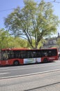 Bilbao, 13th april: Urban Bus from Downtown of Bilbao city in Basque Country of Spain