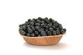 Bilberry in a bowl on white